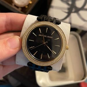 Black & Gold MK watch, beautiful condition